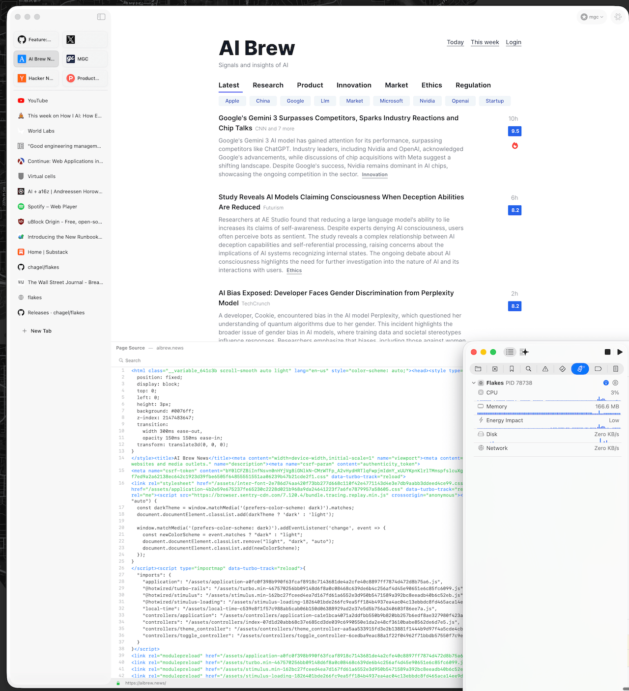 Screenshot: Activity Monitor showing stable memory usage